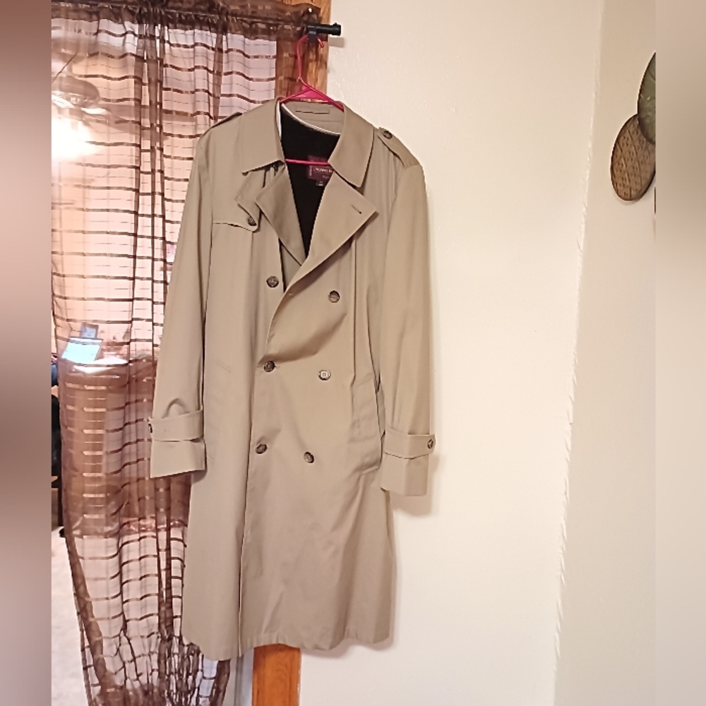 Men's Adams Row Double Breasted Trench/Over Coat w/Zip Out Liner